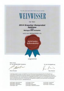 Weinwisser Urkunde 2014