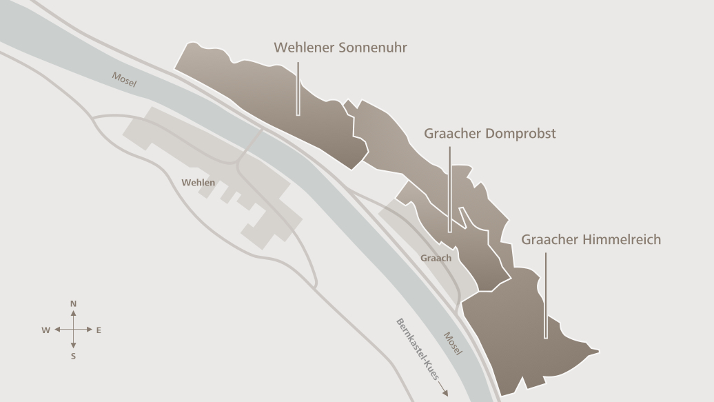 Karte mit Lagen des Weinguts Willi Schaefer